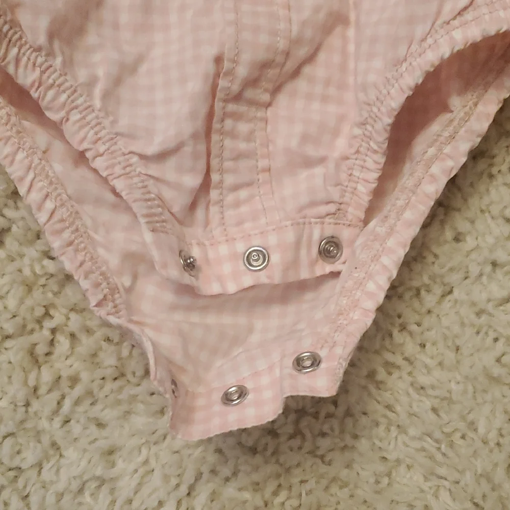 5 For 25$ Carter's Pink Checkered Baby‎ One Piece Shirt Size 18 Months